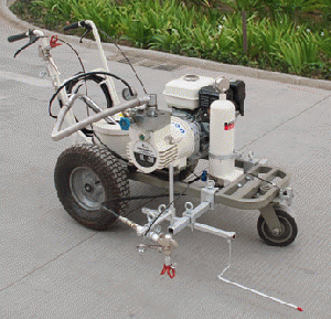 Cold Paint Road Marking Machine with Single New-type Manual Spray Gun and High Pressure Paint Pump